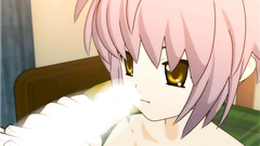 Flat chasted anime beauty in sexy stockings gets pounded in her tight holes