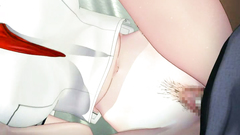 Amazing anime girl with huge tits gets screwed in the toilet