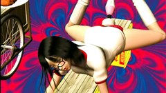 Sexy school girl masturbes her shaved pussy in 3d BDSM porn