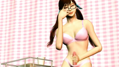 Sex game with amazing hottie in glasses. Watch her sex struggle against a horny dude