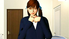 Sex game with amazing hottie in glasses. Watch her sex struggle against a horny dude