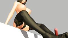 Look at the big boobs and the hot shaved pussy of a 3d diva in sexy stockings