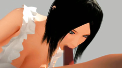 Amazing 3d babe with big boobs is giving a great blowjob