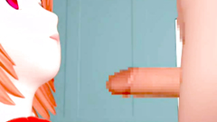 Skinny ass of a horny anime school girl looks hot and great to fuck