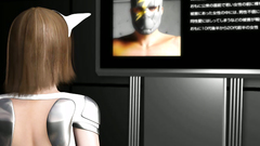 Electricity goes through the body of a stunning 3d princess with big boobs