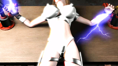 Electricity goes through the body of a stunning 3d princess with big boobs