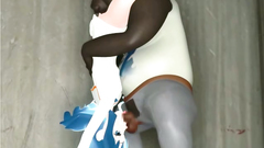 Kinky troll makes a hot 3d babe suck on his dick in various positions