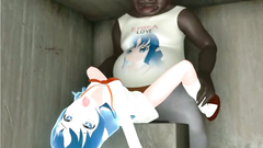 Kinky troll makes a hot 3d babe suck on his dick in various positions