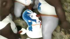 Imprisoned 3d beauty is fucked by two kinky ogres