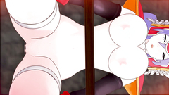 Lovely anime mame is poked in her shaved cunt and tight anal hole