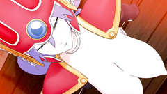 Lovely anime mame is poked in her shaved cunt and tight anal hole