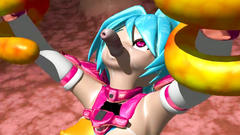 Tantacle and other kinky creatures fuck young tied anime babe