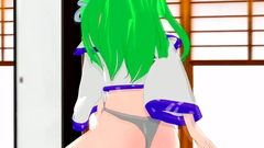 Kinky anime threesome with sweet and young school girl on girl fucking with a dude