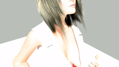 Cute busty 3D brunette in sexy glasses ride a dick