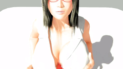 Cute busty 3D brunette in sexy glasses ride a dick