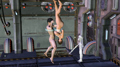 Extreme BDSM sex action in the spaceship where two busty 3d babes are humiliated