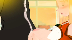 Kinky school girl blows a dick of her horny classmate