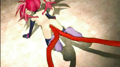 Kinky tentacles stick it to a sexy redhaired beauty with a very tight cunt