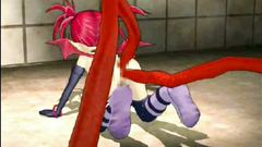 Kinky tentacles stick it to a sexy redhaired beauty with a very tight cunt