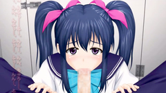 Great hentai porn with gorgeous school girl learning how to blow a dick