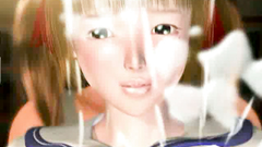 Hottie is fucked by her boyfriend and gets cumshot on her 3d body