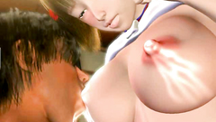 Hottie is fucked by her boyfriend and gets cumshot on her 3d body