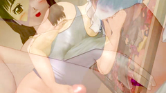 Stunning 3d babe sticks pink dildo into her shaved pussy