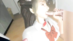 Blowjob by a gorgeous 3d beauty who likes sucking on many dick