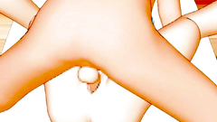 Sexy babe is shaved pussy is fucking with her 3d boyfriend with big cock