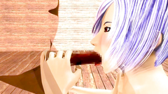 Strange creature gets blowjob from a naughty 3d beauty