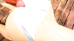 Strange creature gets blowjob from a naughty 3d beauty