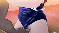 Busty 3d cutie in glasses blows her boyfriend's dick