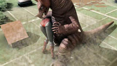 Awful creature penetrated holes of a young 3d female creature