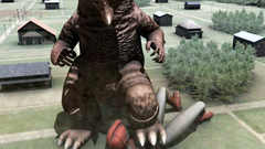 Awful creature penetrated holes of a young 3d female creature