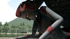 Awful creature penetrated holes of a young 3d female creature