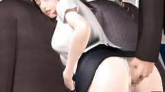 Sexy 3d babe with big tits is fucking with horny school mate