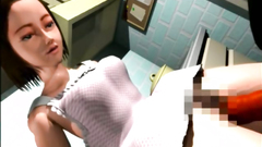 Sex in the kitchen with a yummy 3d girl and her horny lover