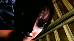 Cute rubs clit of a hot 3d girl in a public place