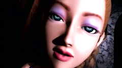 Cute rubs clit of a hot 3d girl in a public place