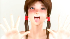 Sexy 3d girl with huge cans seduced a young horny boy