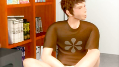 Sexy 3d girl with huge cans seduced a young horny boy