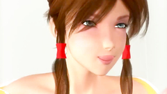 Sexy 3d girl with huge cans seduced a young horny boy