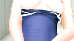 3d cutie in swimming suit is blushing when she gets horny