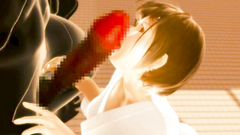 Cutie is pounded in all holes by a scary creature