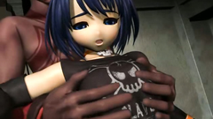 Hottie is spreading her long legs before huge and kinky tentacles