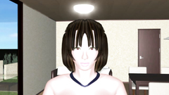 Sexy babe is having her pussy exposed in 3d movie