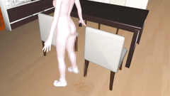 Sexy babe is having her pussy exposed in 3d movie