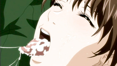 Young big titted hentai babe gets lot of cum in her mouth