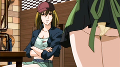 Cool young hentai blonde polishes his dick magnificent breasts