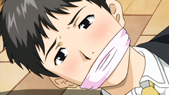 Cool young hentai blonde polishes his dick magnificent breasts